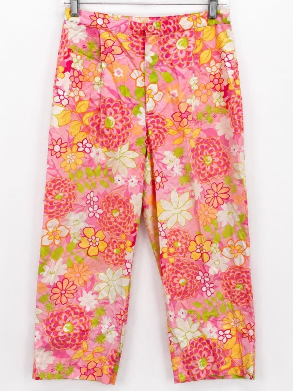 Vintage Y2K Floral Preppy Spring/Summer Capri Crop/Cropped Leg Printed Pants